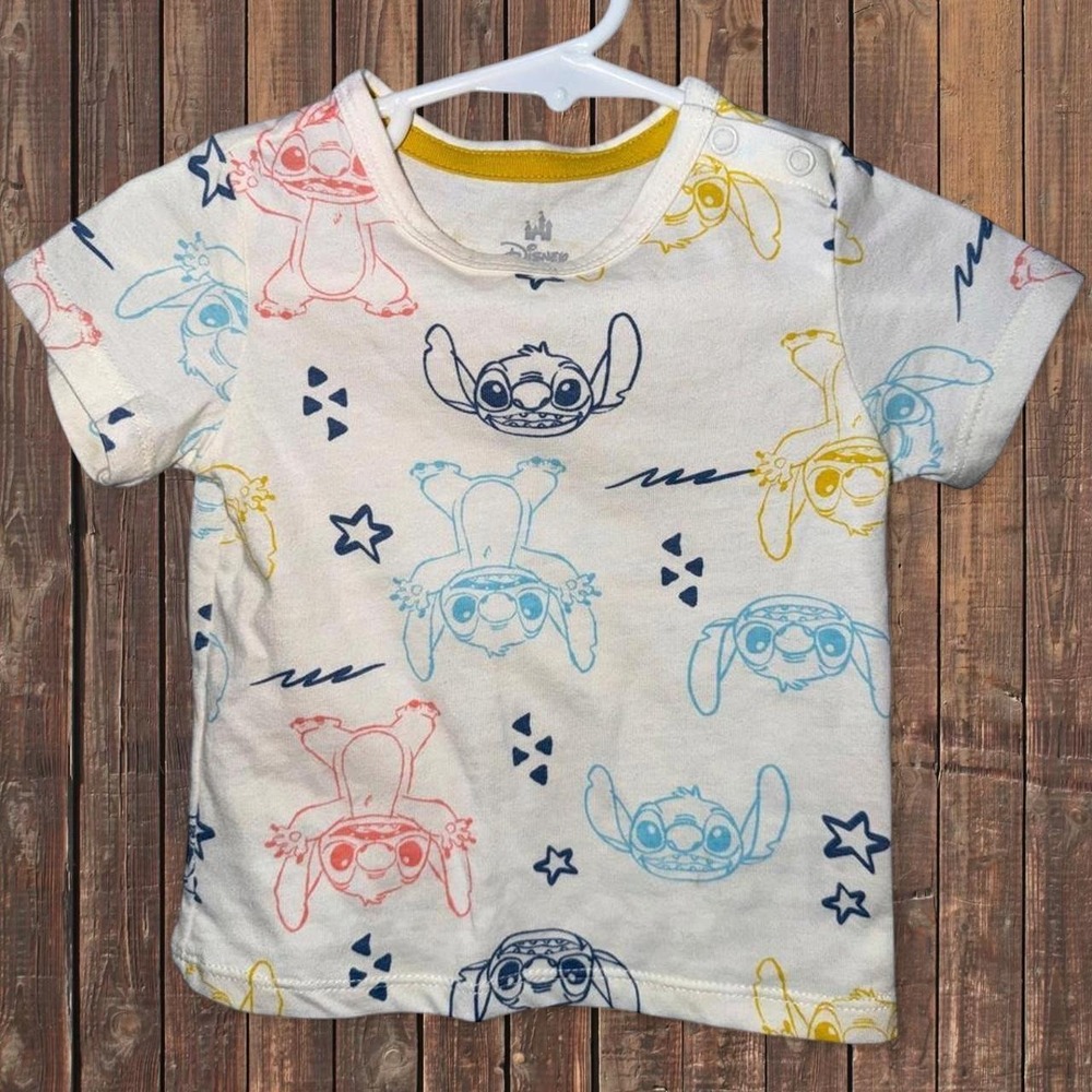 Disney Baby Stitch Lilo & Stitch Cream Graphic Tee Shirt 3-6 Months